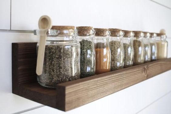 Spice Collection on floating shelves