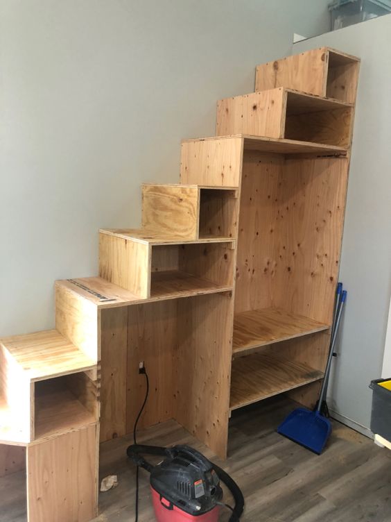Stairs from storage cubes
