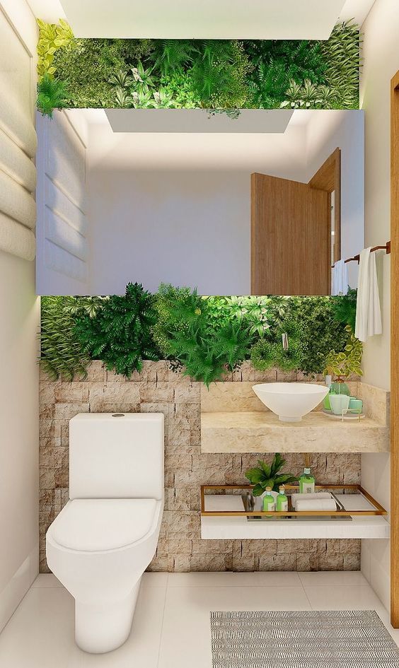 Vertical plant Garden in bathroom