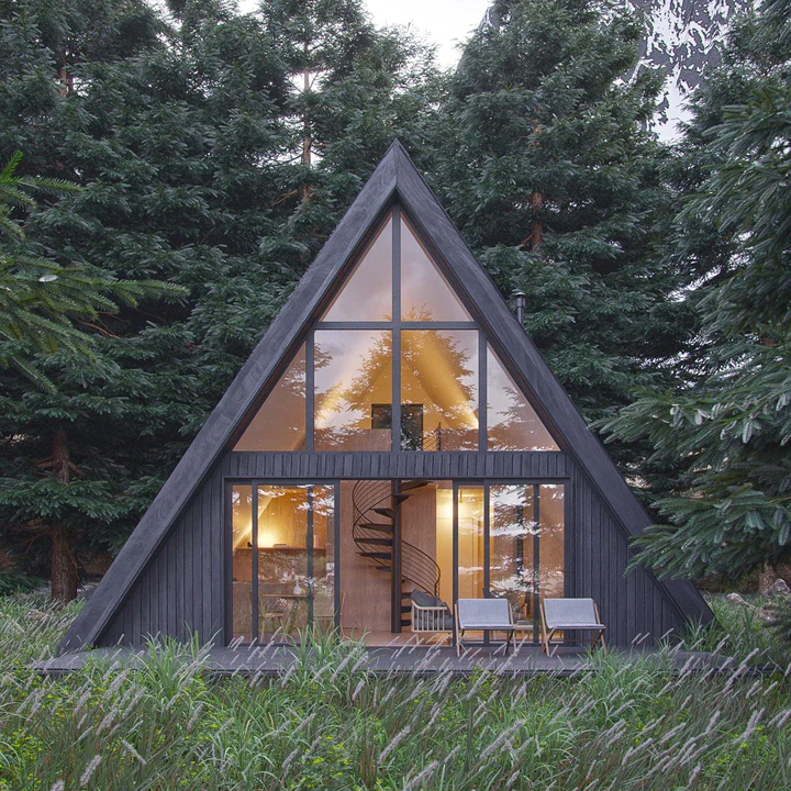 a frame style tiny house exterior