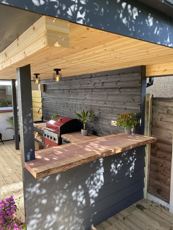 cozy small l shaped outdoor kitchen