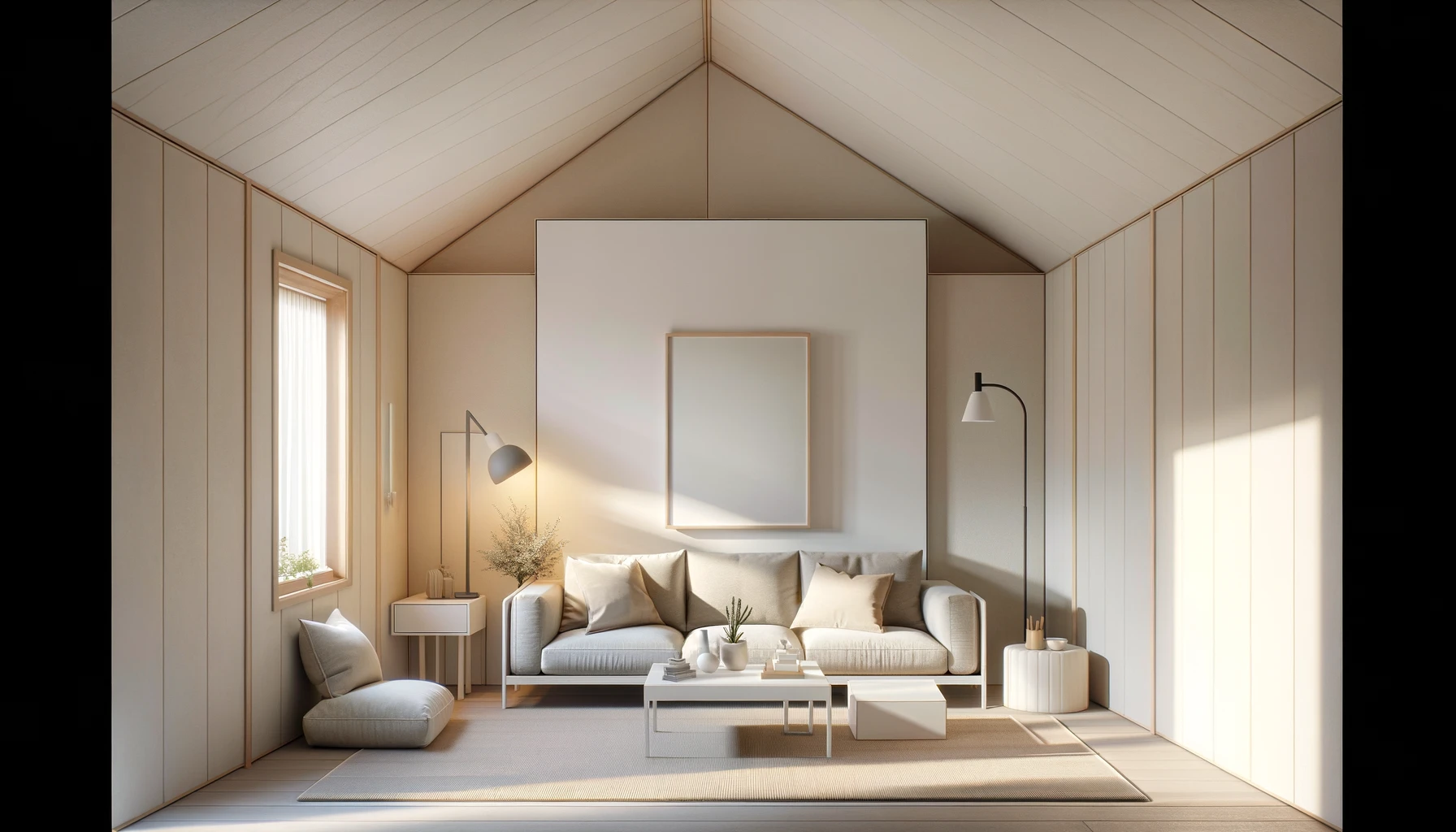 minimalist small ranch living room