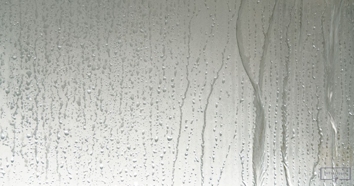 wet shower glass
