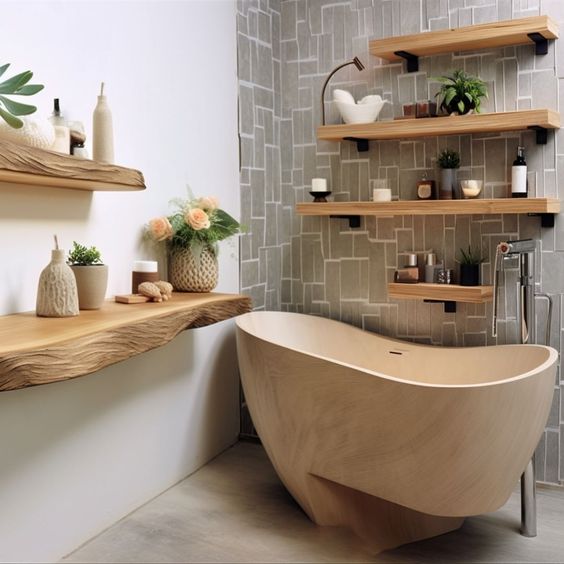 Floating Shelves in bathroom