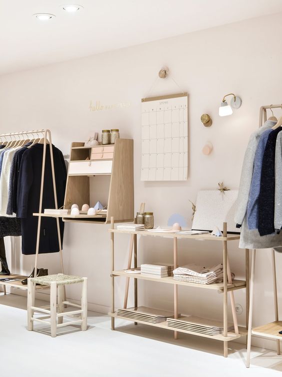 multifuncional furniture in small retail shop