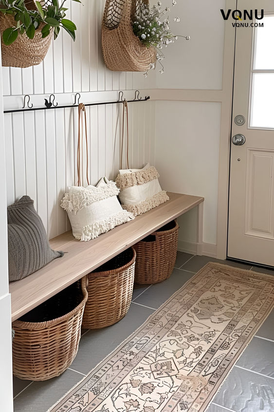 Decorative Baskets in entryway
