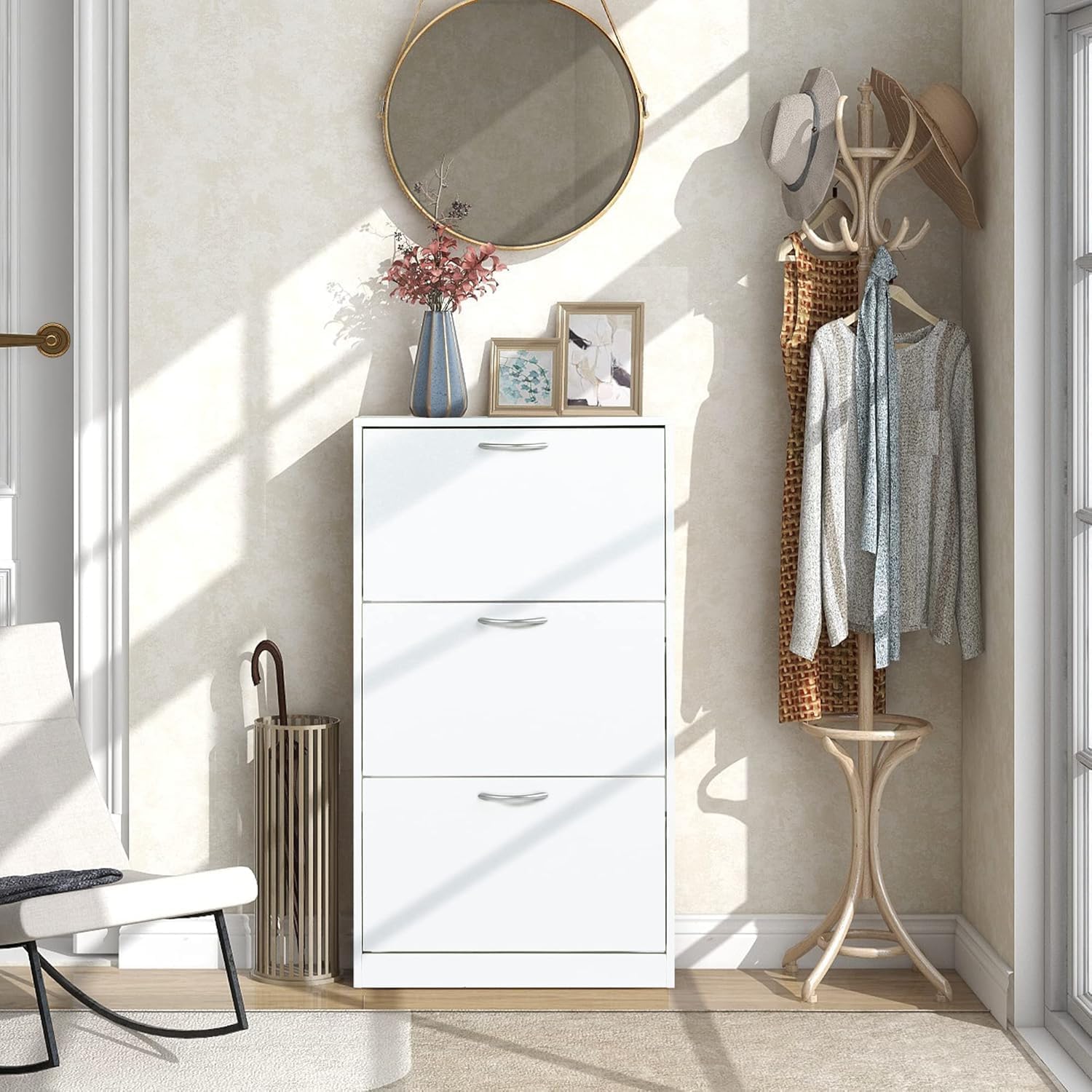 GREATMEET wall mounted slim shoe cabinet