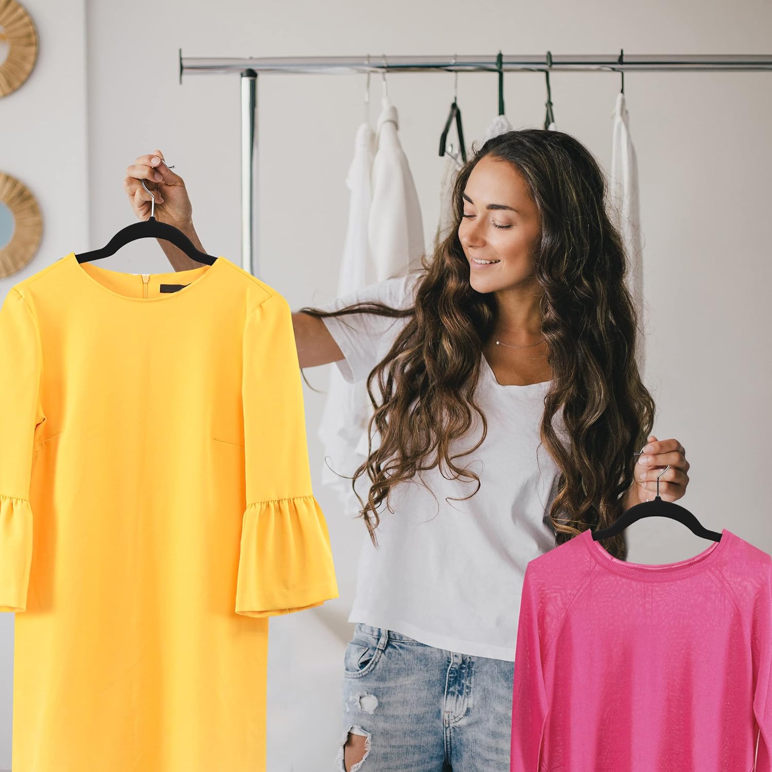 Slim Velvet Hangers for Closet