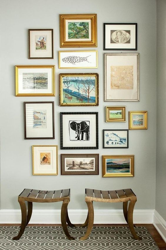 art work in small entryway