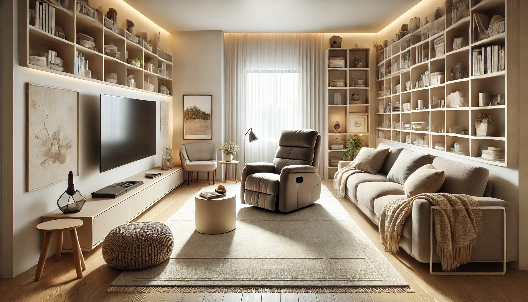 recliner in a narrow living room