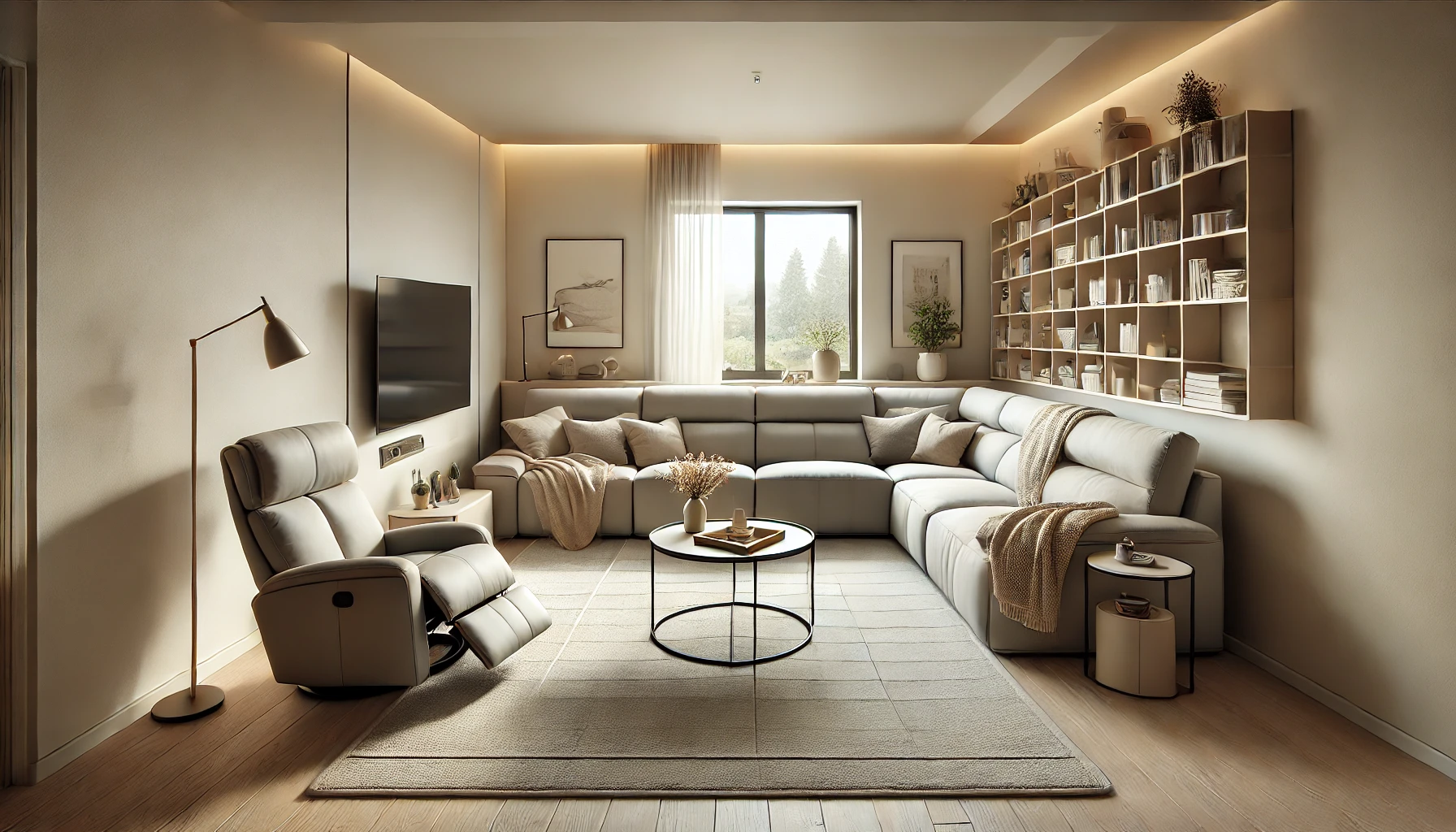 recliners in small living room c-shape layout