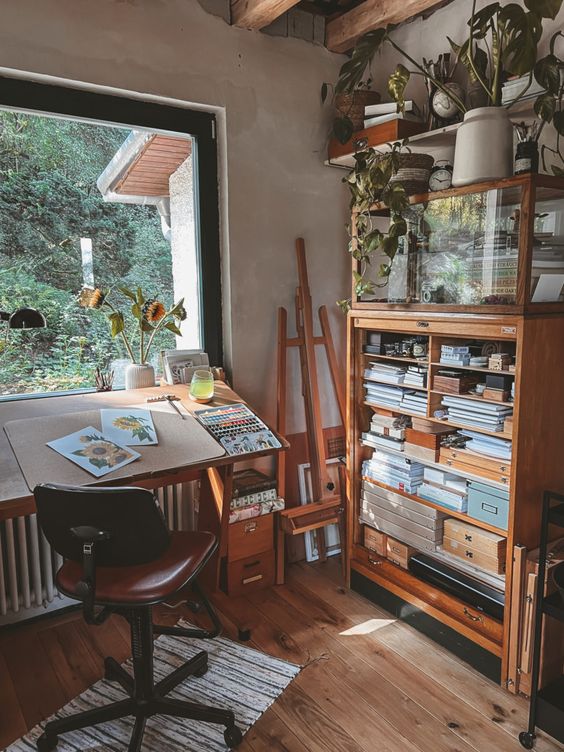small art studio desk