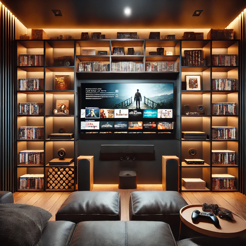 Built-in Shelving Units in home theatre