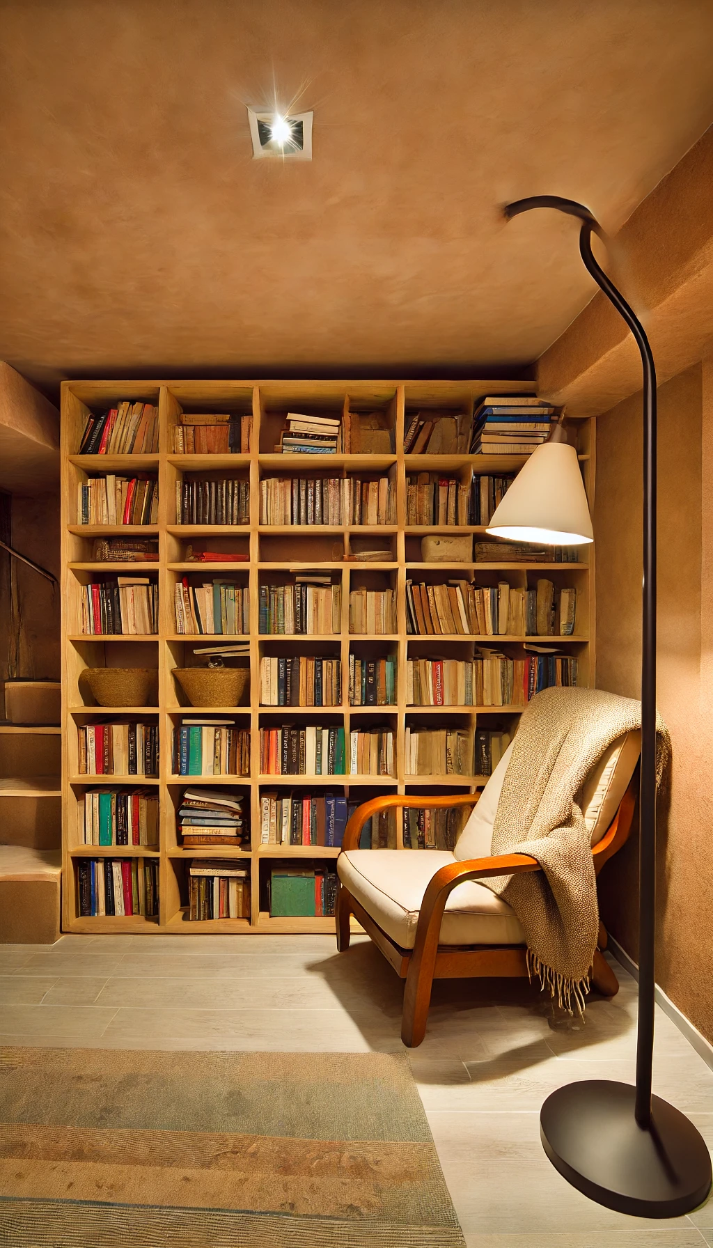 Library Wall in basement