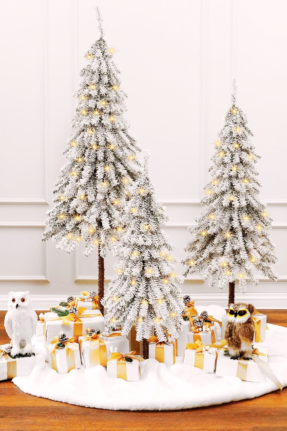 Slim Flocked Christmas Tree