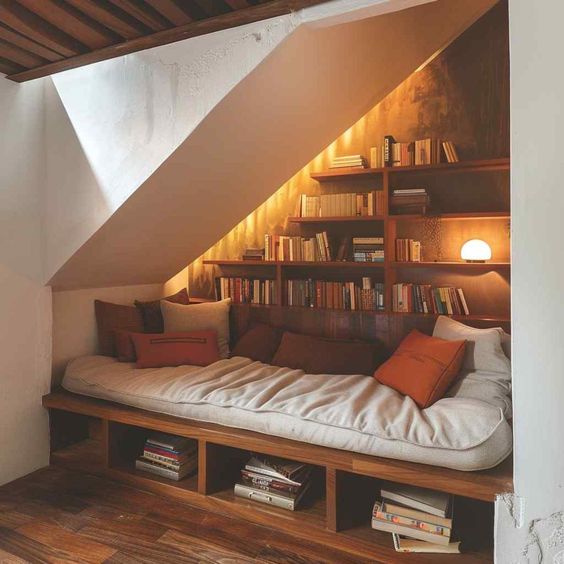 basement reading nook