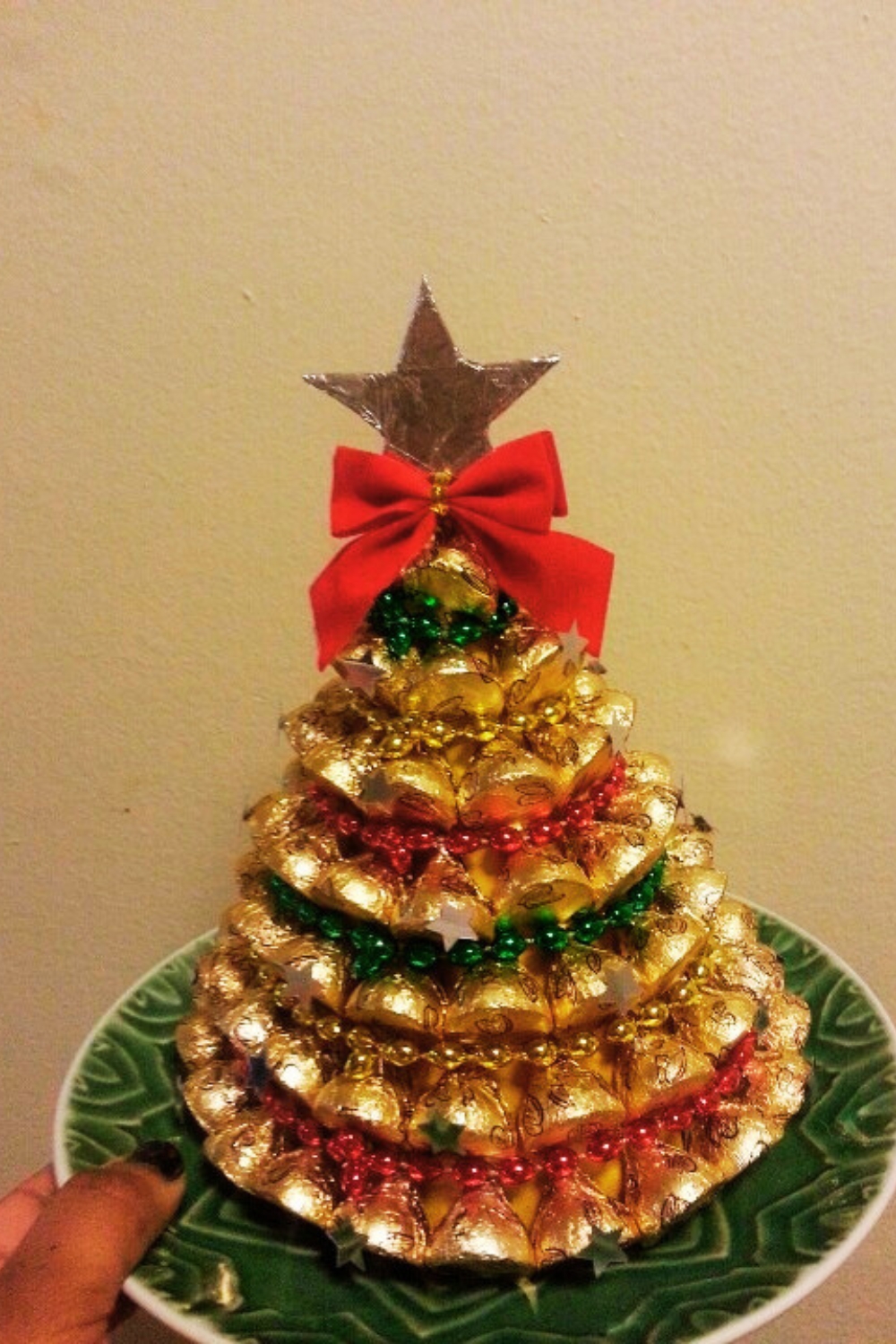 christmas tree made from hershey kisses