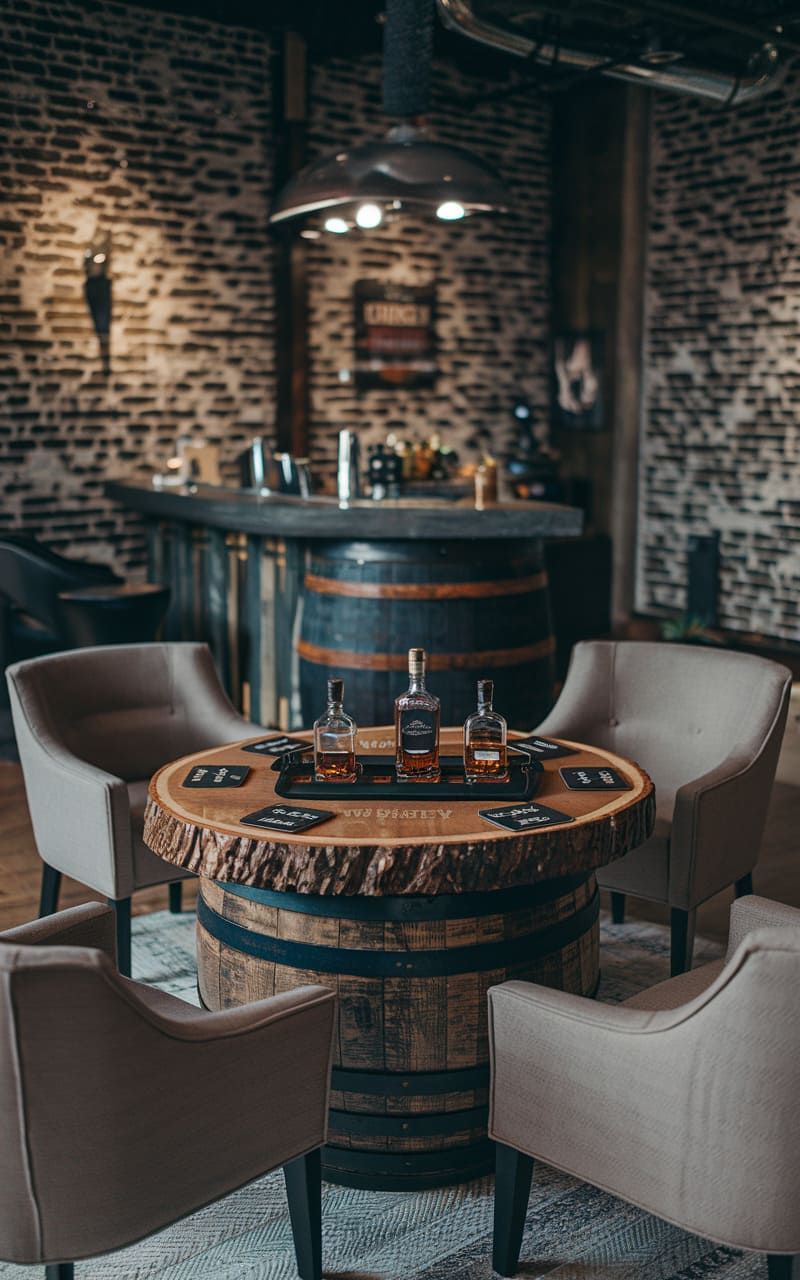 Rustic Barrel Table