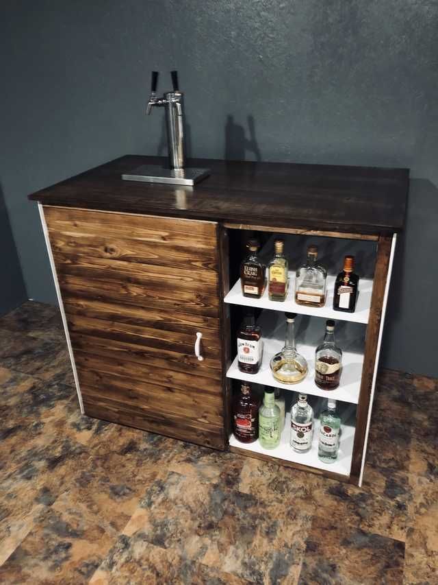 Small Kegerator Setup in a Cabinet