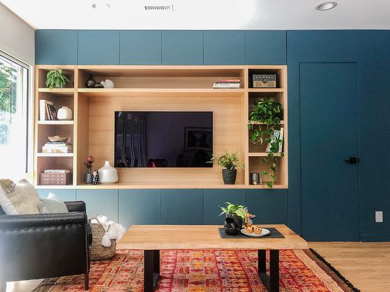 built in wall in living room