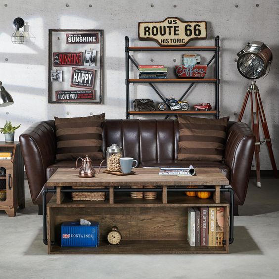 cofee table in man cave