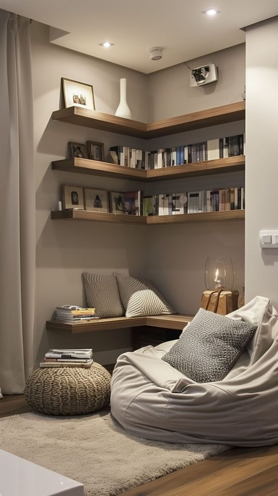 corner reading nook of living room