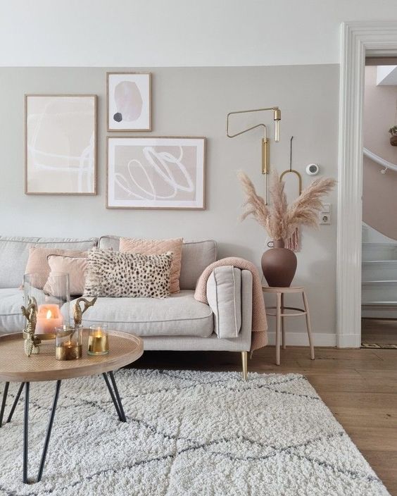 gallery wall in small living room