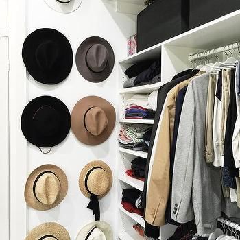 hats in walk in closet