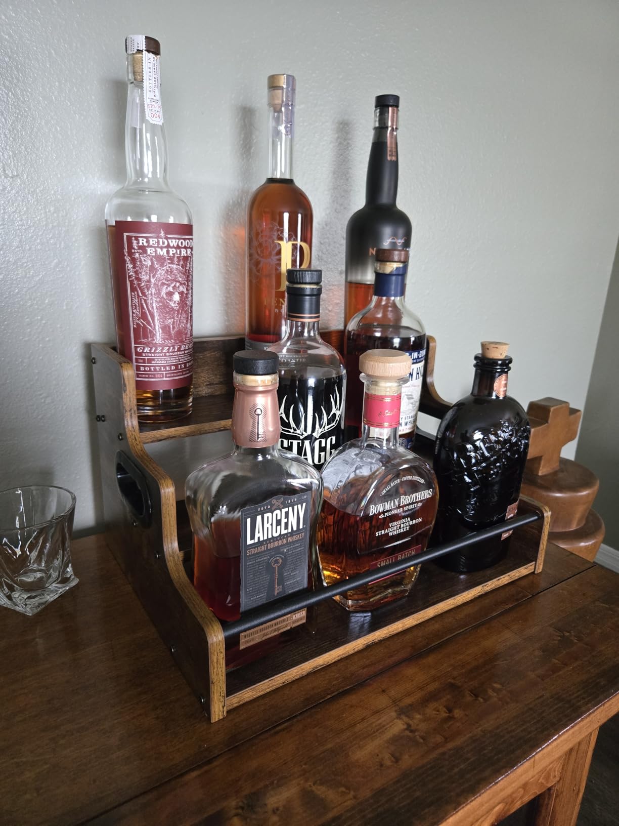 Small Liquor Bottle Display Shelf