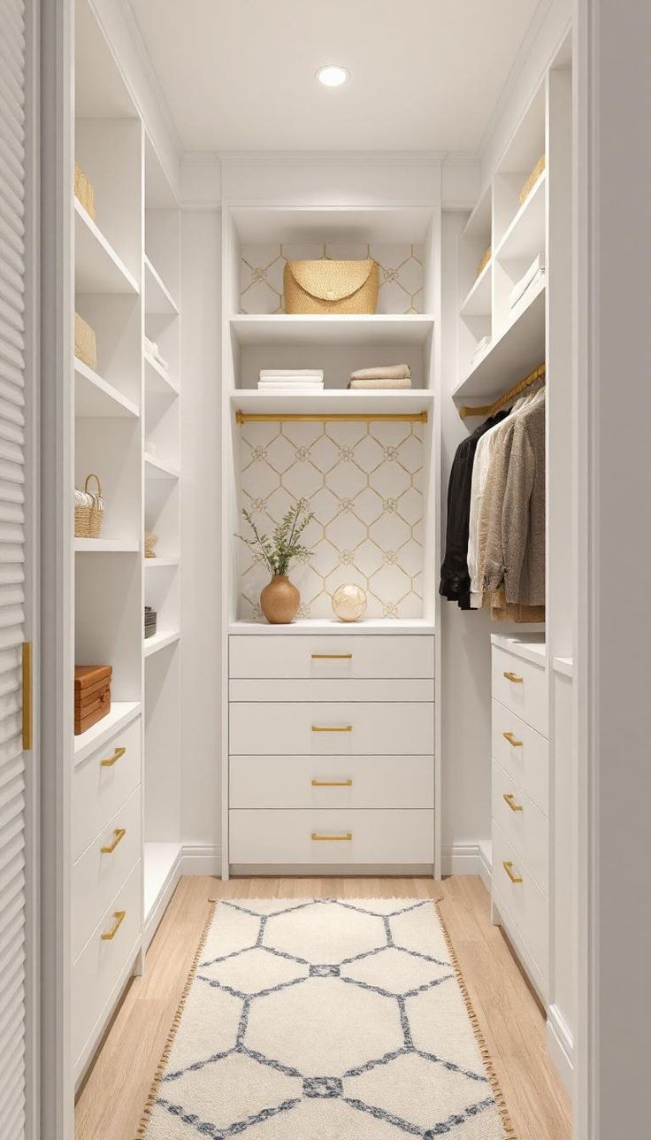 small modern walk in closet
