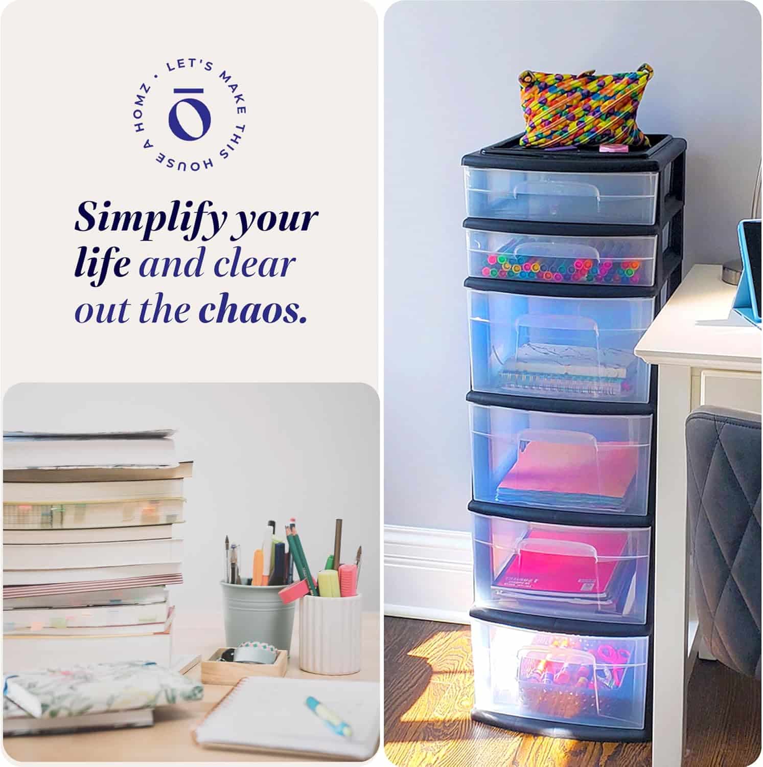 HOMZ 6 Drawer Plastic Organizer