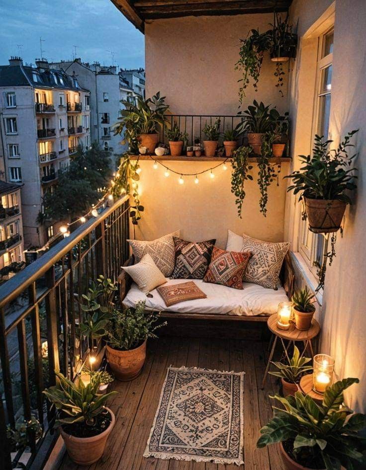 balcony nook with plants