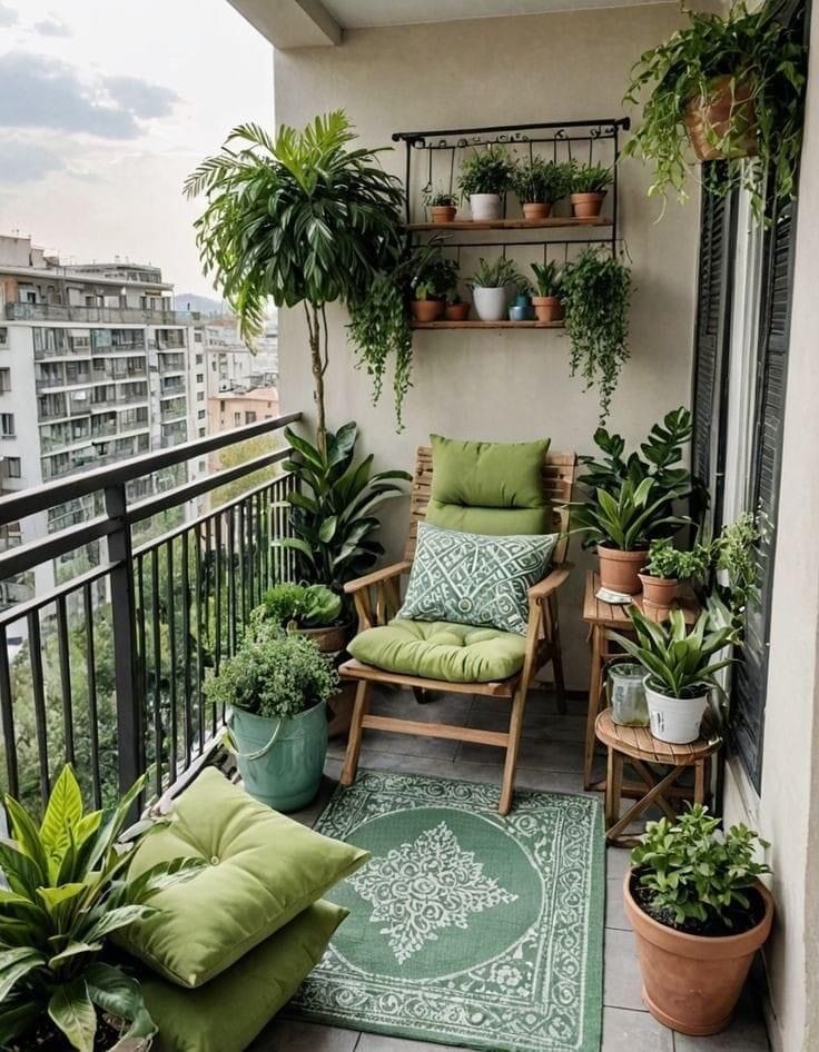 plants in a small balcony