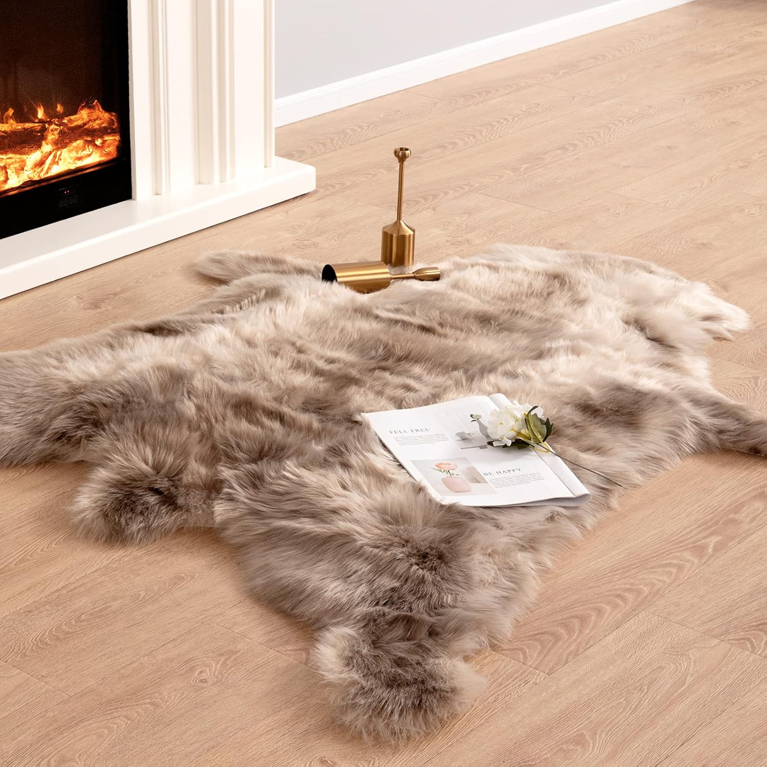 Carvapet Soft Faux Fur Rug