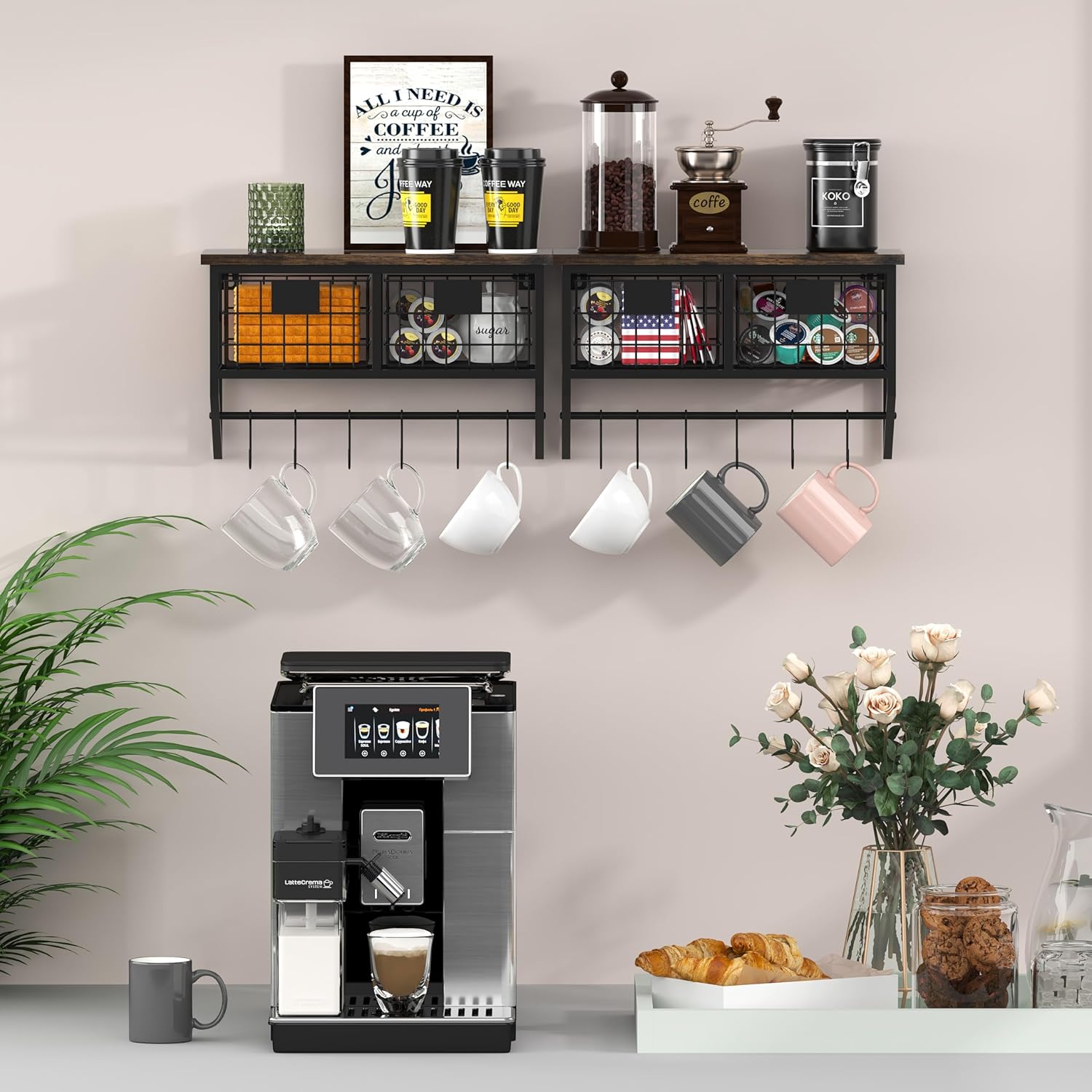 Helsin Wall-Mounted Coffee Bar