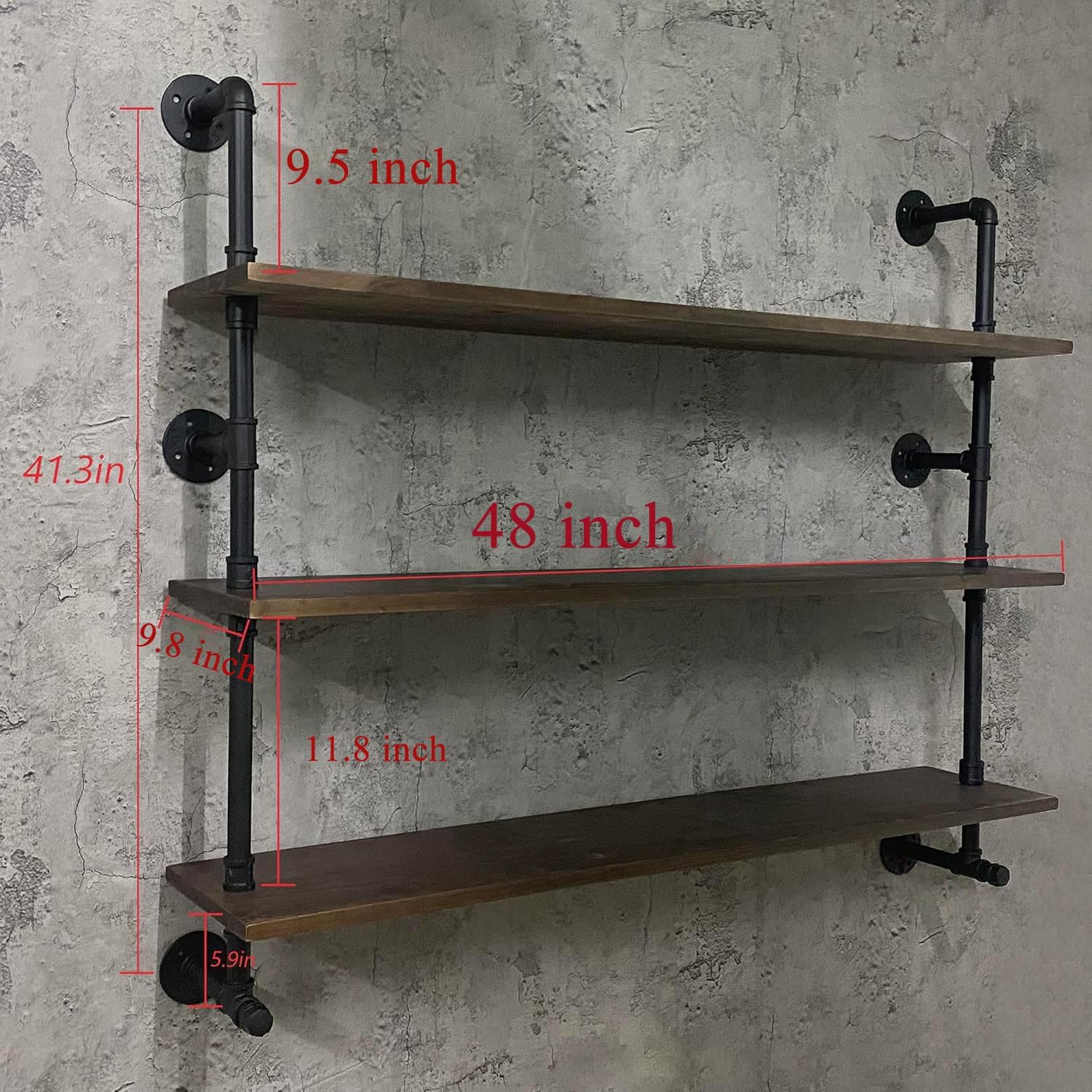 Industrial Pipe Wall Shelves