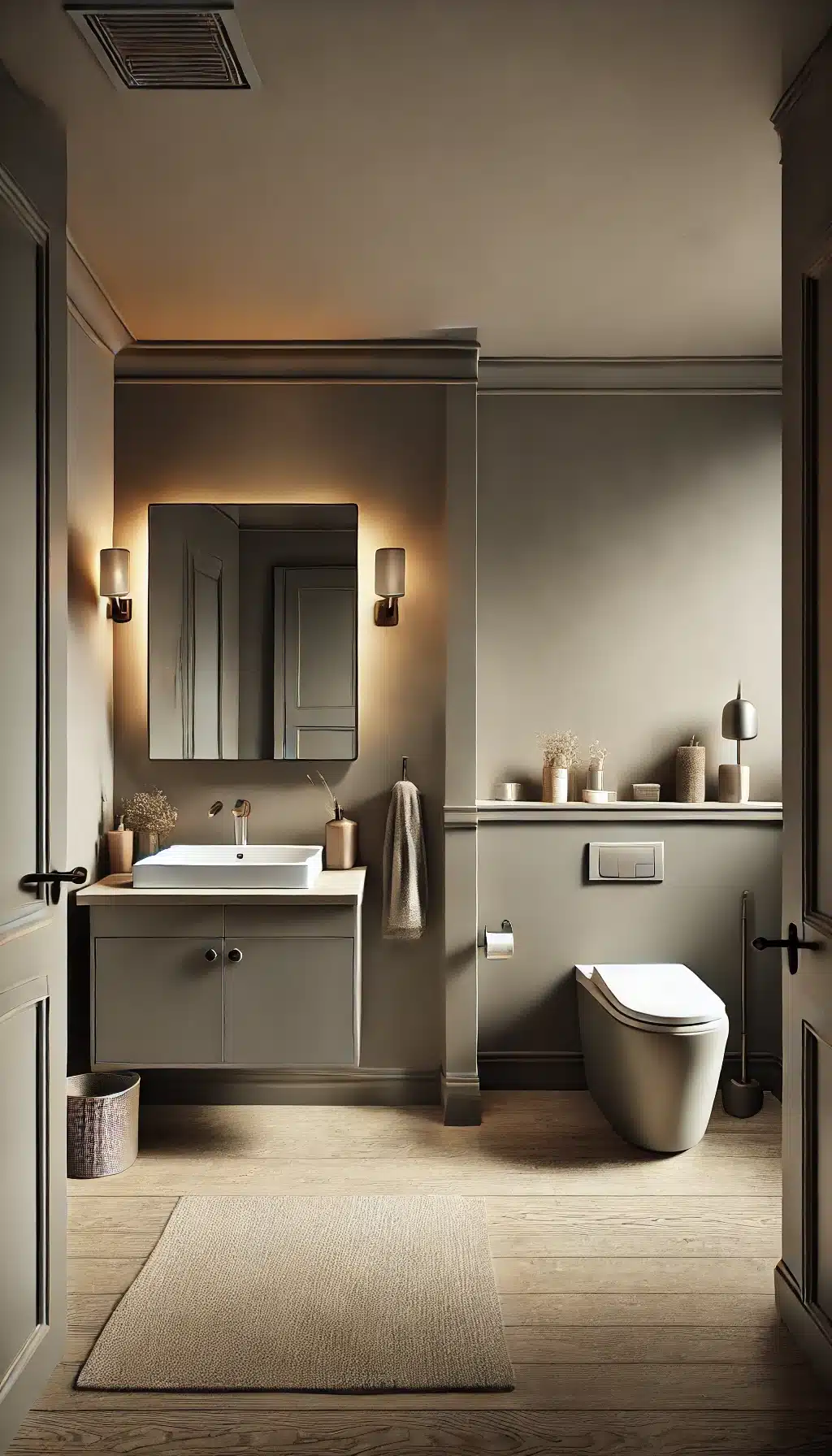 Mushroom Gray bathroom interior