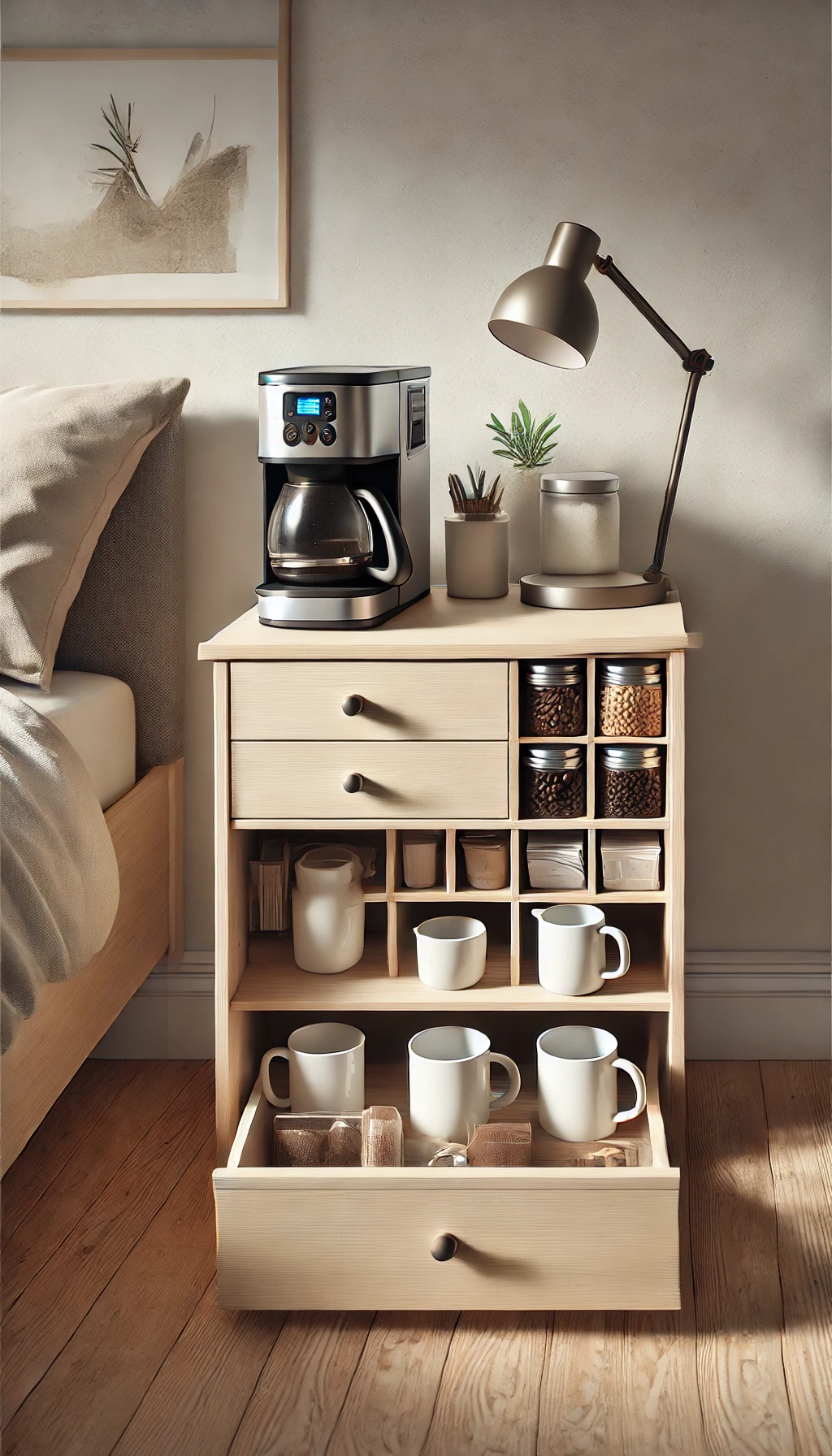 Repurposed Nightstand Coffee Bar