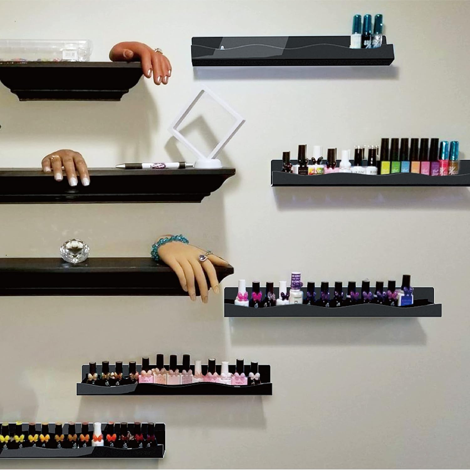 YMVV 15" Nail Polish Rack Wall Mounted Shelves