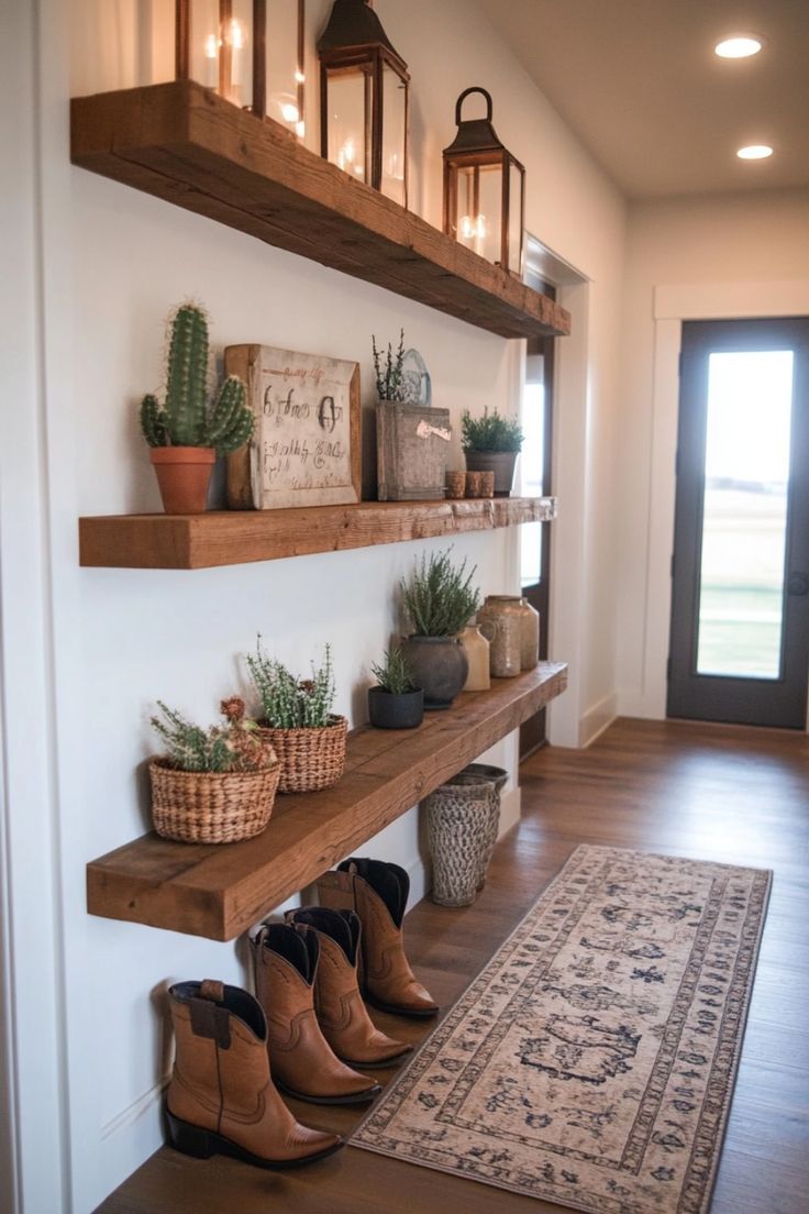western rustic shelves