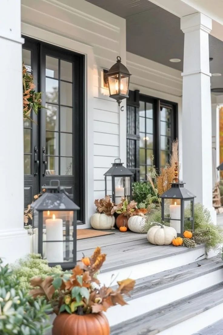 Lanterns in a small porch