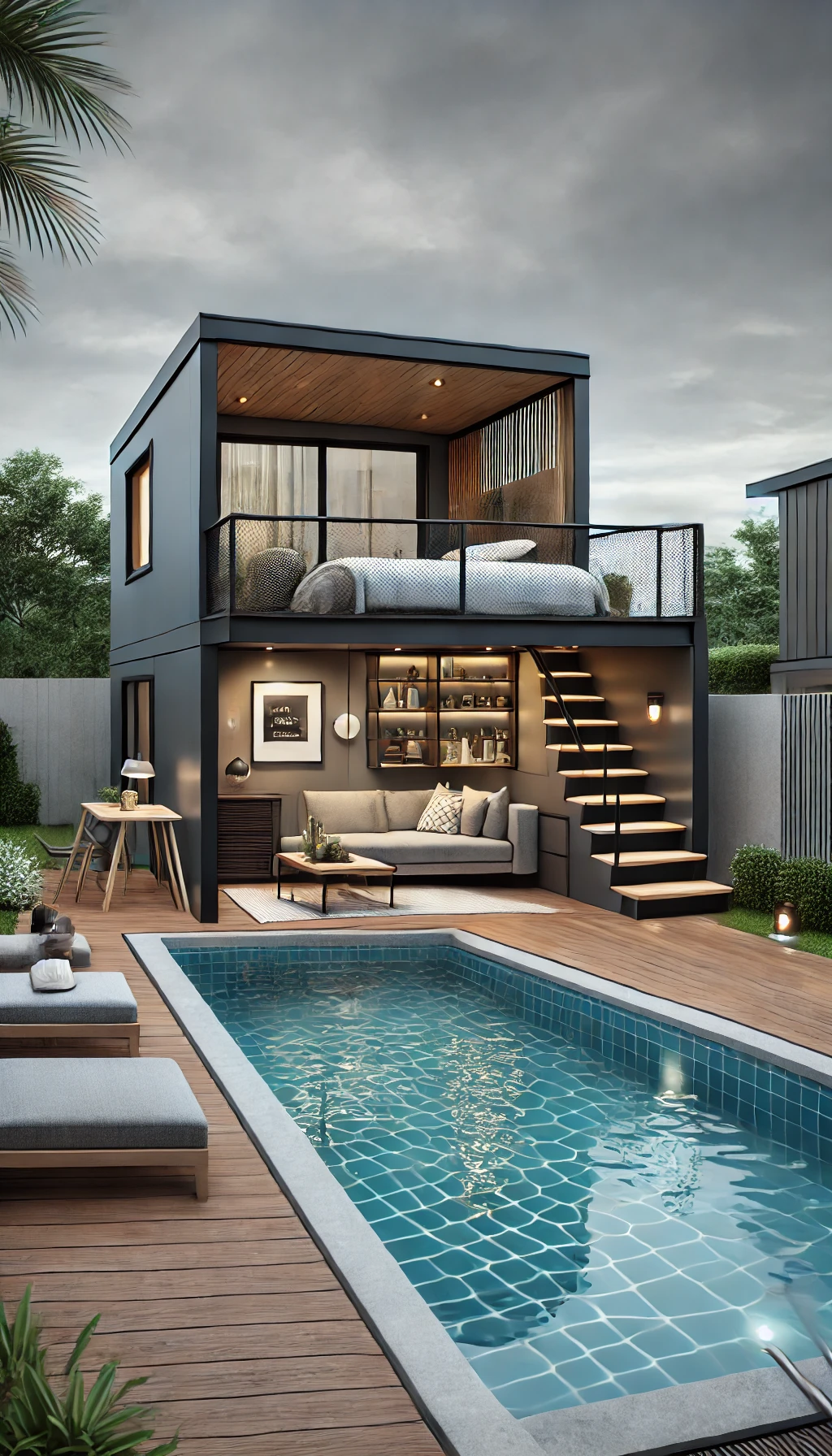 Loft-Style Pool House