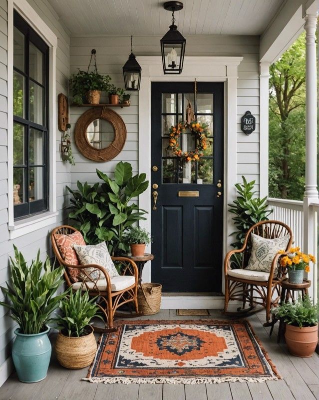 Potted Plants in a small front porch