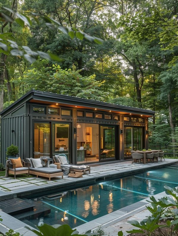 Shipping Container Pool House