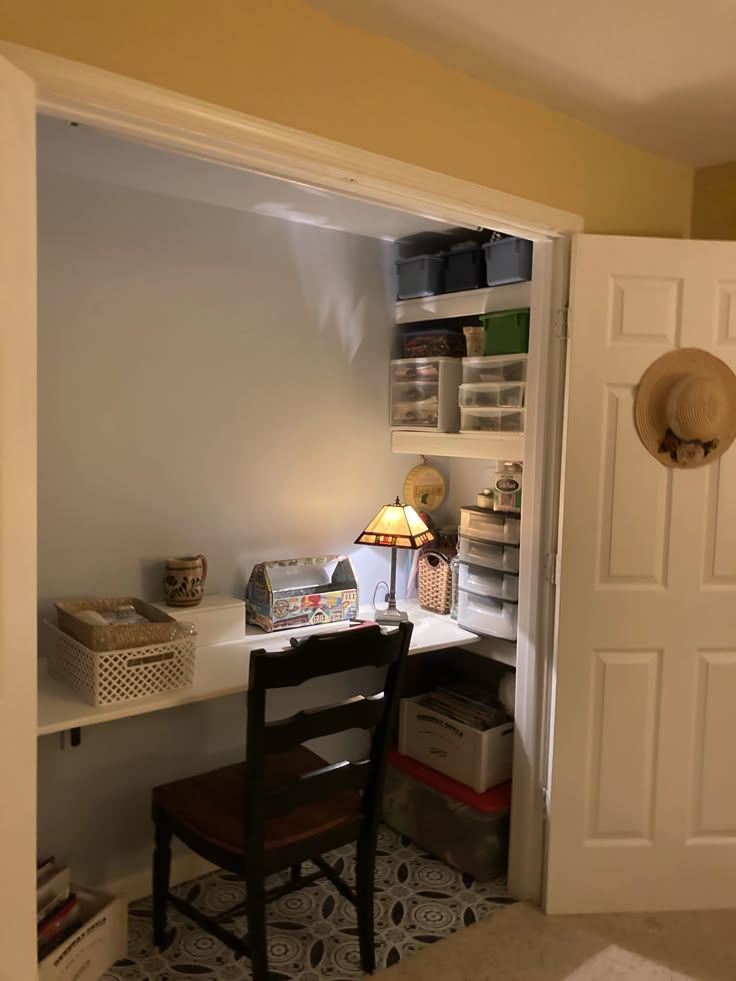 small home office in an Unused Closet