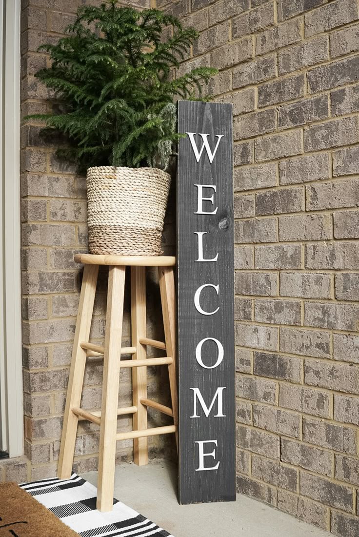 small porch Welcome Sign