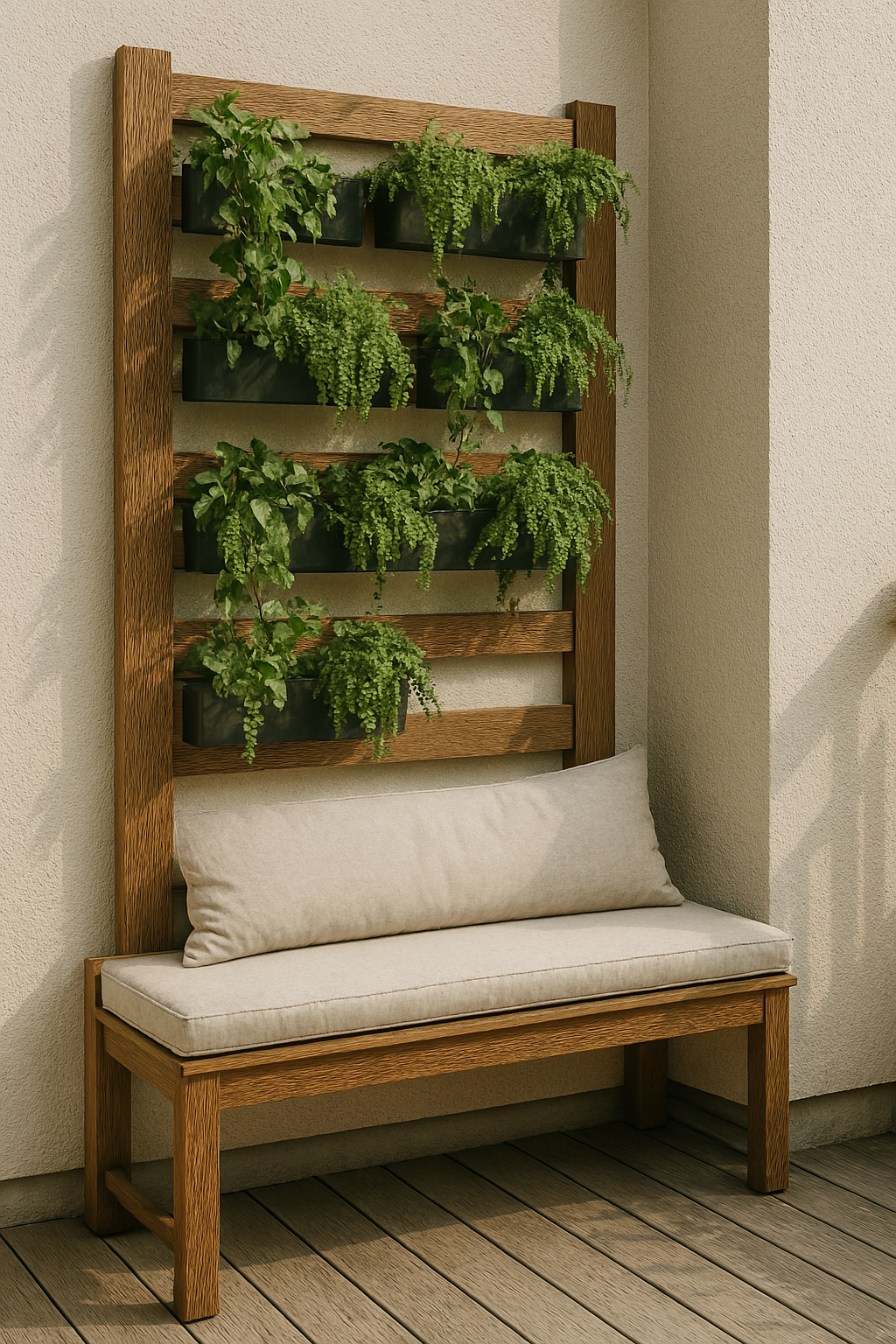 Bench + Vertical Garden Wall