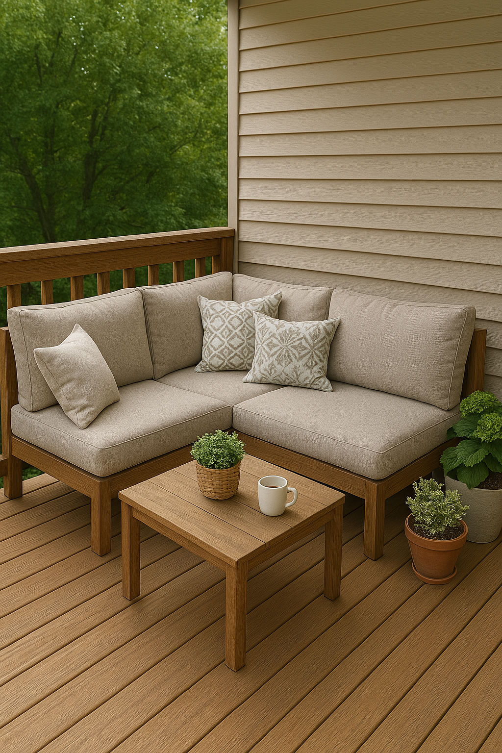 Cozy Corner Nook in a small deck