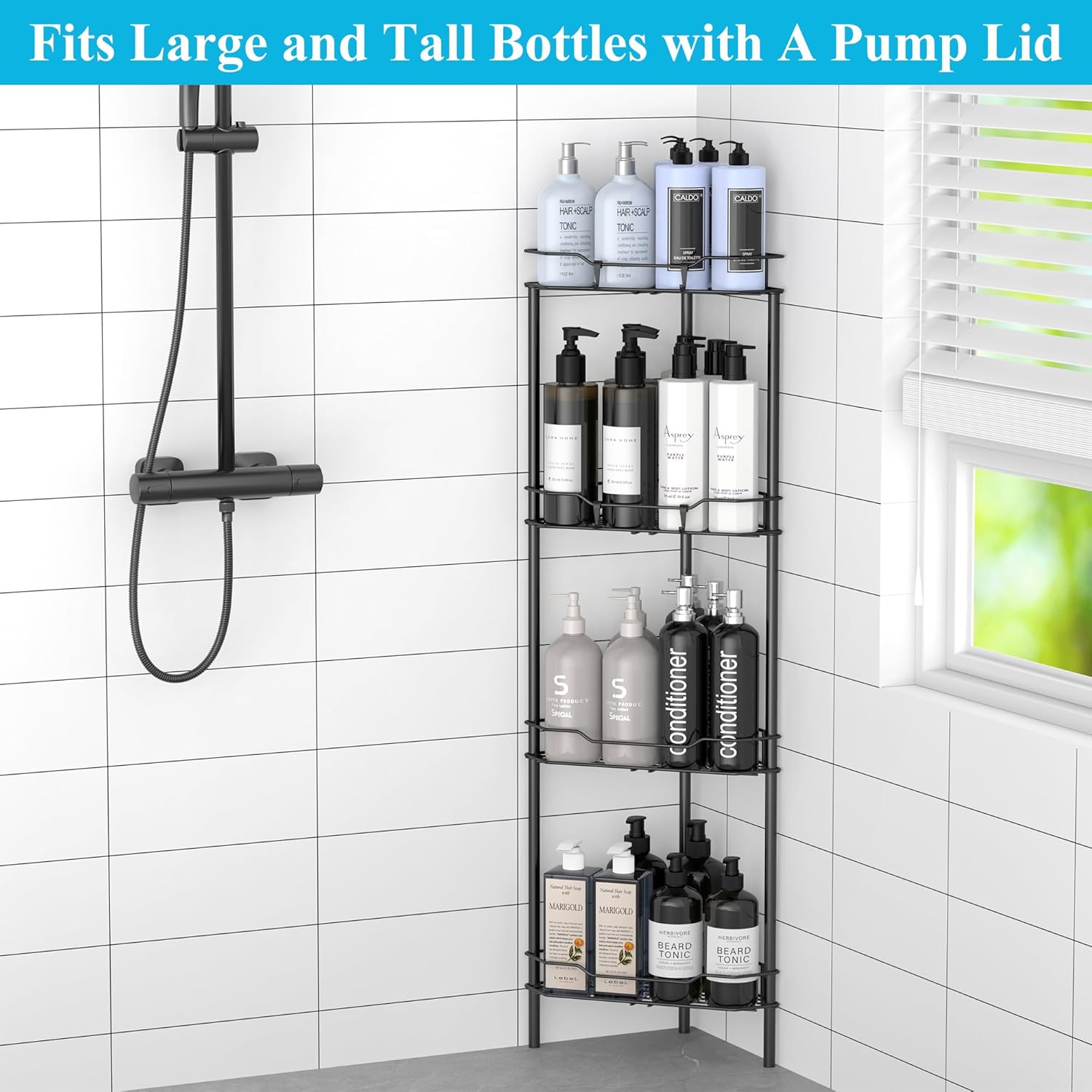 HuggieGems 4 Tier Floor Standing Corner Wire Rack