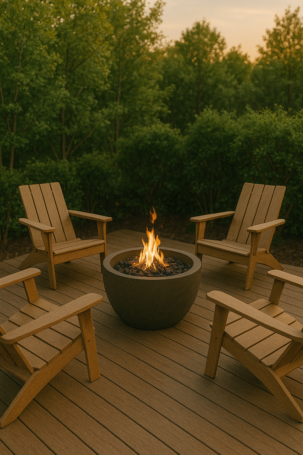 Round Fire Pit Circle deck layout